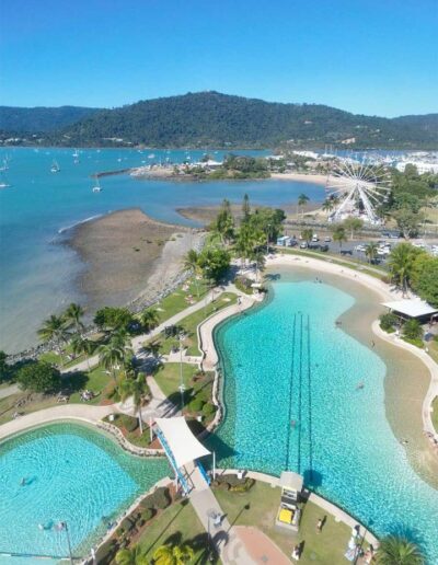 Airlie Beach Lagoon (8) Airlie Beach Lagoon from a drone